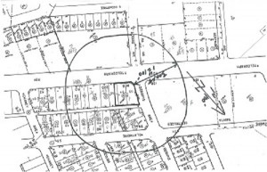 300 ft radius mapping services for public notice requirements will include all full and partial addresses within the required radius.